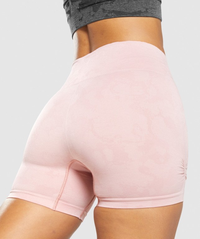 Light Pink Gymshark Adapt Camo Seamless Women's Shorts | US-60LGSKH