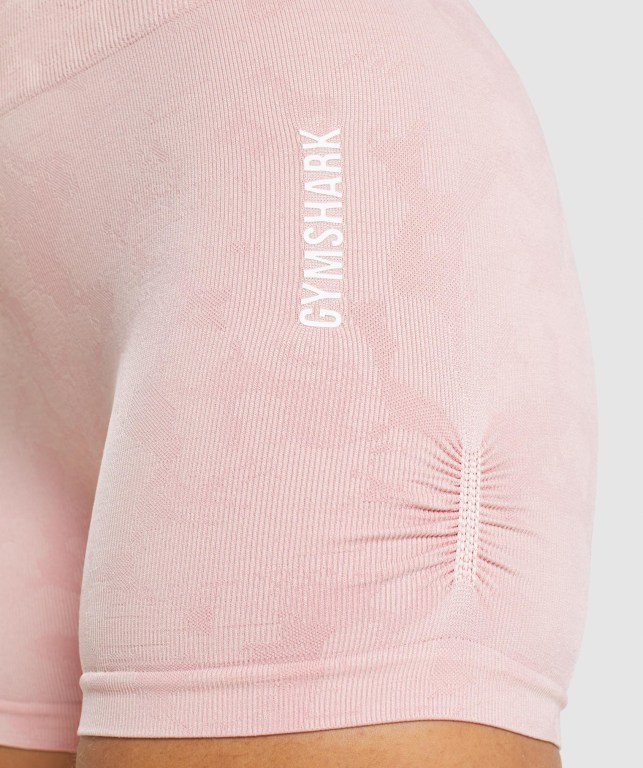 Light Pink Gymshark Adapt Camo Seamless Women's Shorts | US-60LGSKH