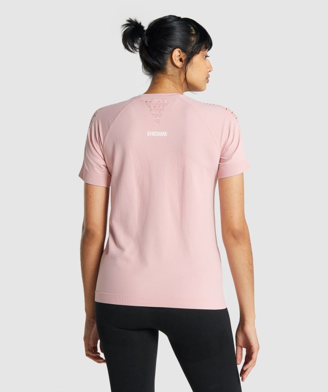 Light Pink Gymshark Energy Seamless Women's T Shirts | US-38SNXPA