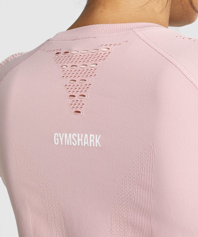 Light Pink Gymshark Energy Seamless Women's T Shirts | US-38SNXPA