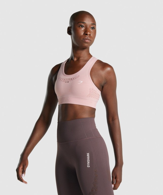 Light Pink Gymshark Energy Seamless Women's Sports Bra | US-78NRVPJ