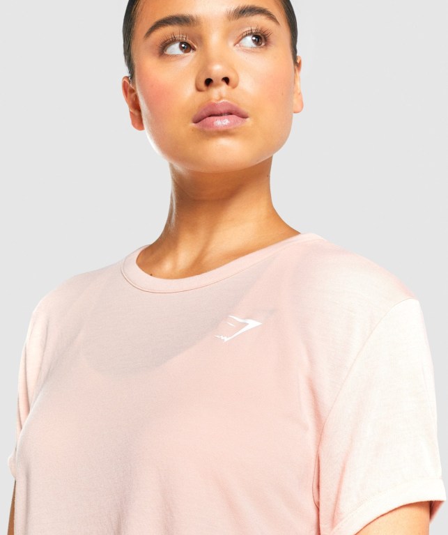 Light Pink Gymshark Essential Women's T Shirts | US-52KICQD