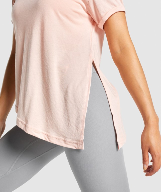 Light Pink Gymshark Essential Women's T Shirts | US-52KICQD