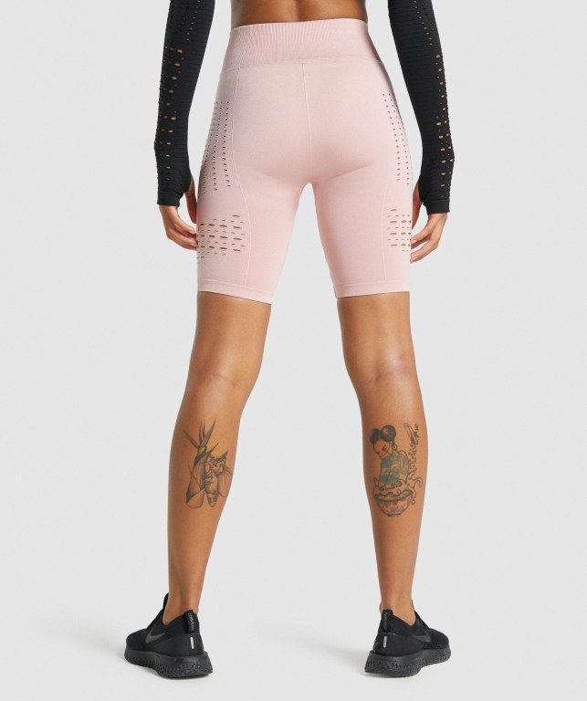 Light Pink Gymshark Glow Seamless Women's Shorts | US-54XTWUQ