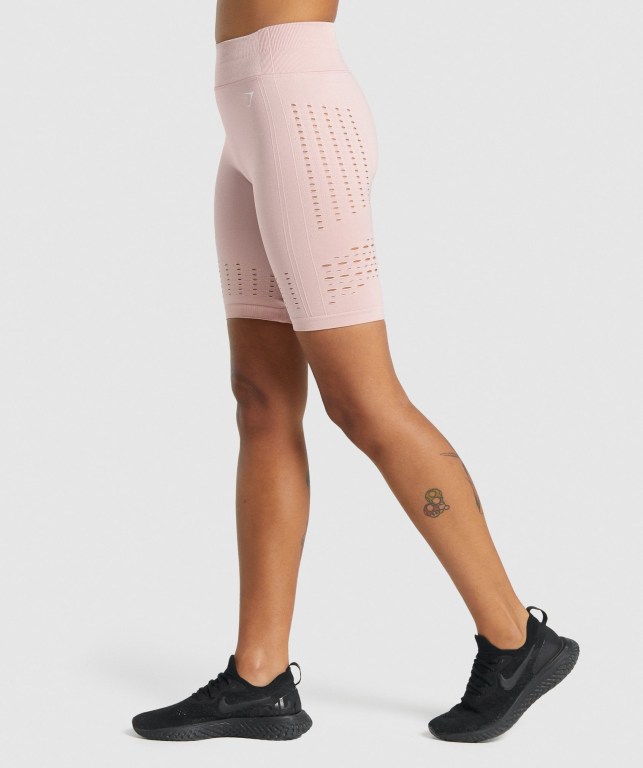 Light Pink Gymshark Glow Seamless Women's Shorts | US-54XTWUQ