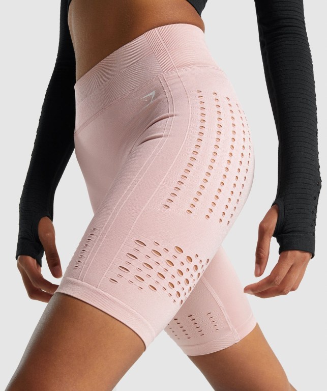 Light Pink Gymshark Glow Seamless Women's Shorts | US-54XTWUQ