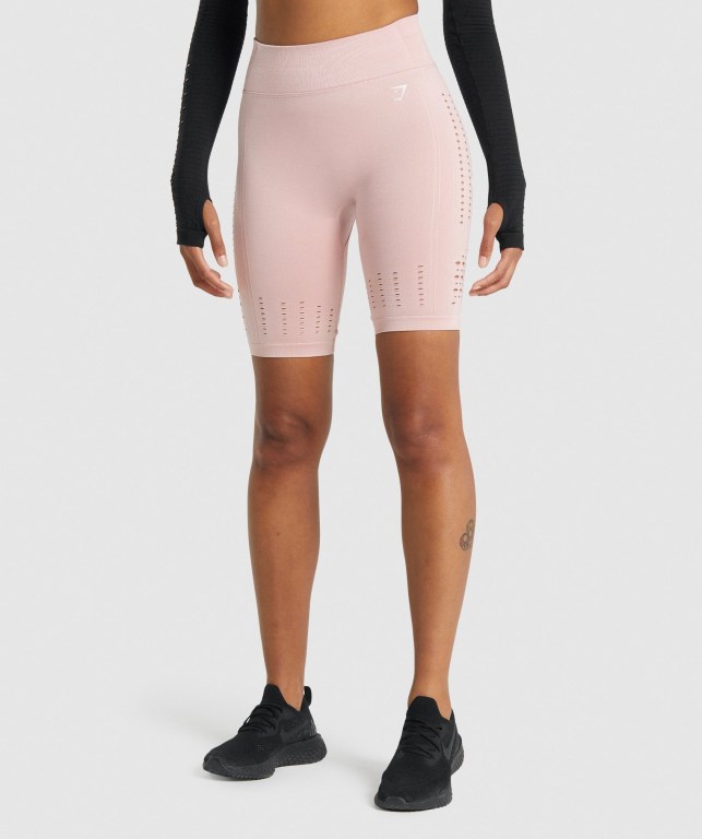 Light Pink Gymshark Glow Seamless Women\'s Shorts | US-54XTWUQ