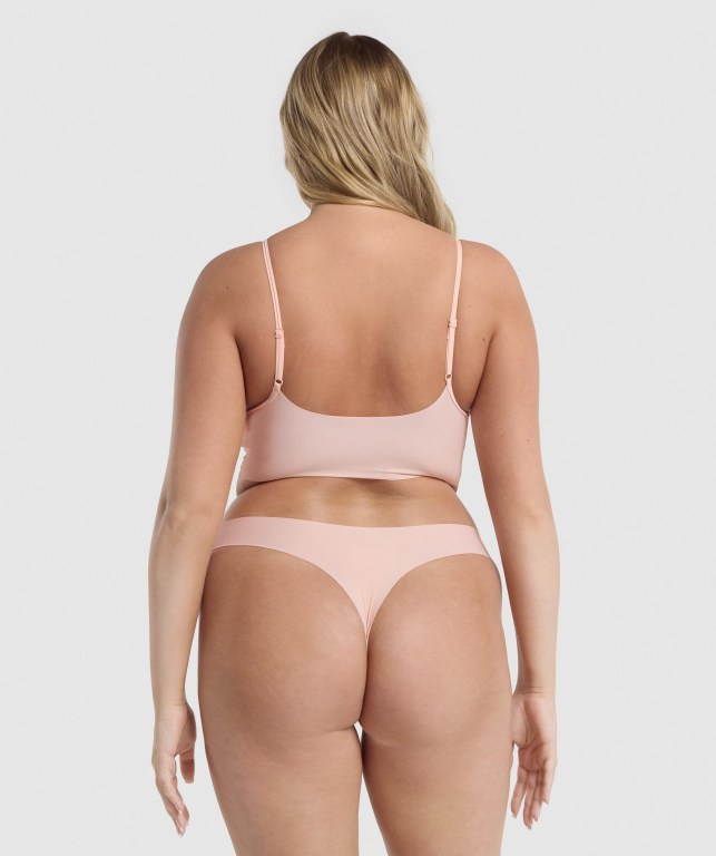 Light Pink Gymshark No VPL Bralette Women's Underwear | US-27SONDT