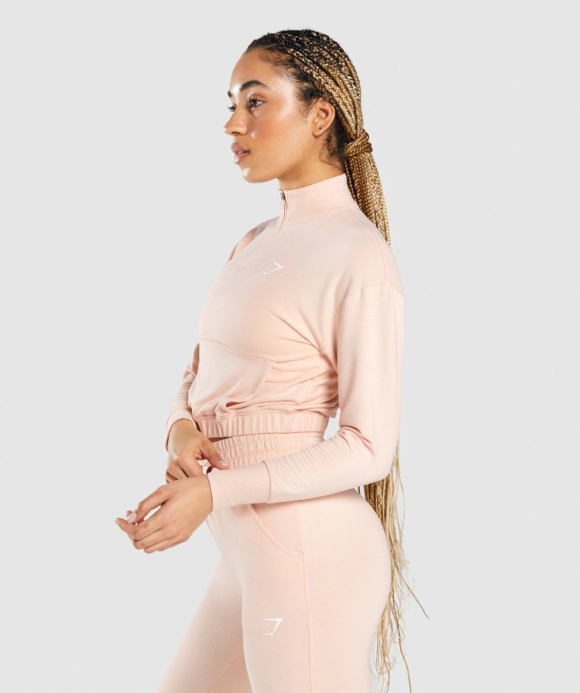 Light Pink Gymshark Pippa Training Women's Hoodies | US-34AZRUD