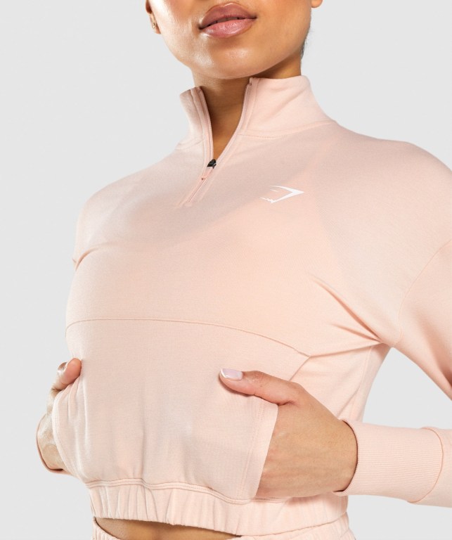 Light Pink Gymshark Pippa Training Women's Hoodies | US-34AZRUD