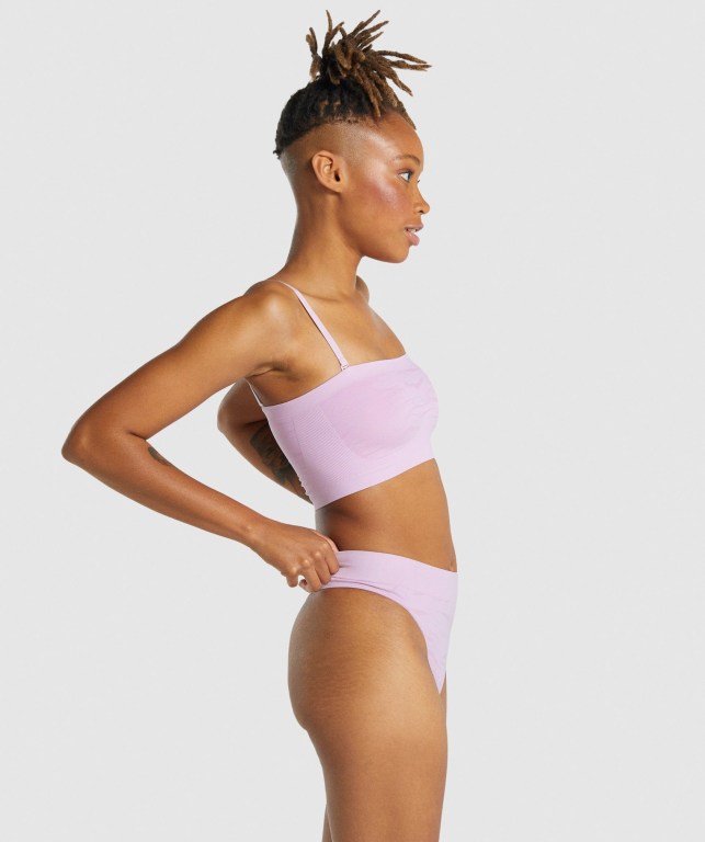 Light Pink Gymshark Seamless Bandeau Women's Underwear | US-59AGONU