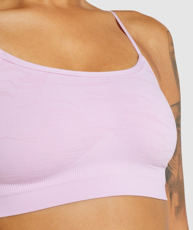 Light Pink Gymshark Seamless High Neck Bralette Women's Underwear | US-03WTJHN