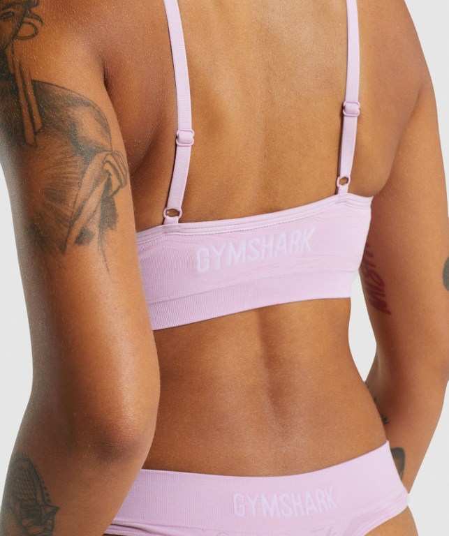 Light Pink Gymshark Seamless Low Neck Bralette Women's Underwear | US-63ATJUS