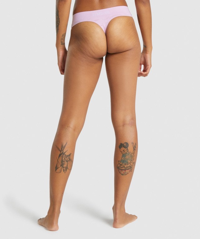 Light Pink Gymshark Seamless Low Rise Thong Women's Underwear | US-39MPTIK