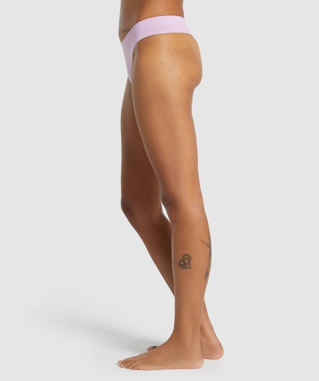 Light Pink Gymshark Seamless Low Rise Thong Women's Underwear | US-39MPTIK