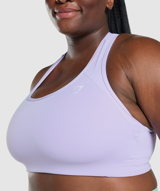 Light Purple Gymshark Essential Racer Back Training Women's Sports Bra | US-74MGRVP