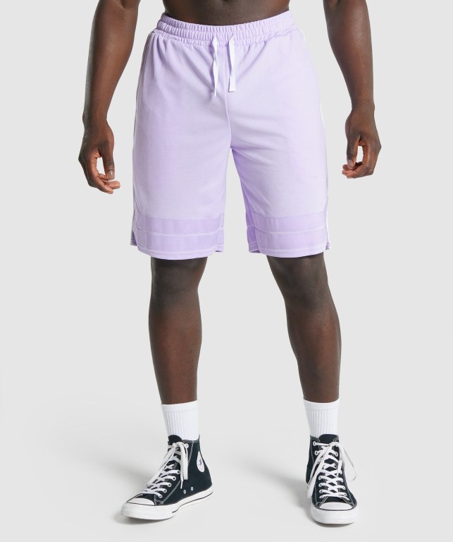 Light Purple Gymshark Recess Basketball Men\'s Shorts | US-36KAJTL