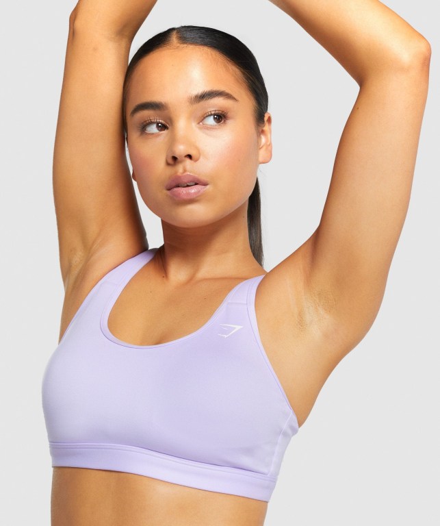 Light Purple Gymshark Scoop Neck Training Women's Sports Bra | US-03UQAER