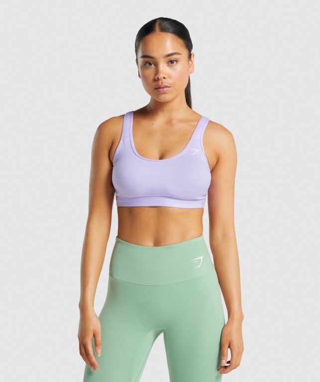 Light Purple Gymshark Scoop Neck Training Women\'s Sports Bra | US-03UQAER