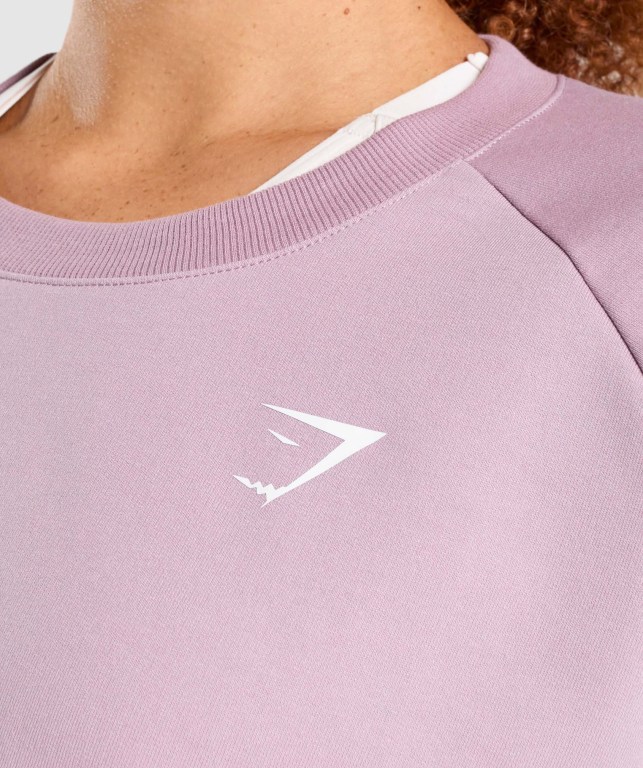 Light Purple Gymshark Training Cropped Sweater Women's Hoodies | US-31SBULO