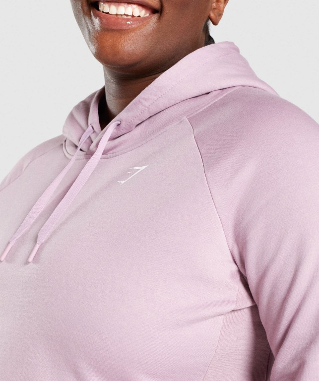 Light Purple Gymshark Training Cropped Women's Hoodies | US-41UELXA