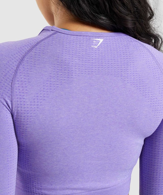 Light Purple Gymshark Vital Seamless 2.0 Crop Top Women's T Shirts | US-03LGPTB