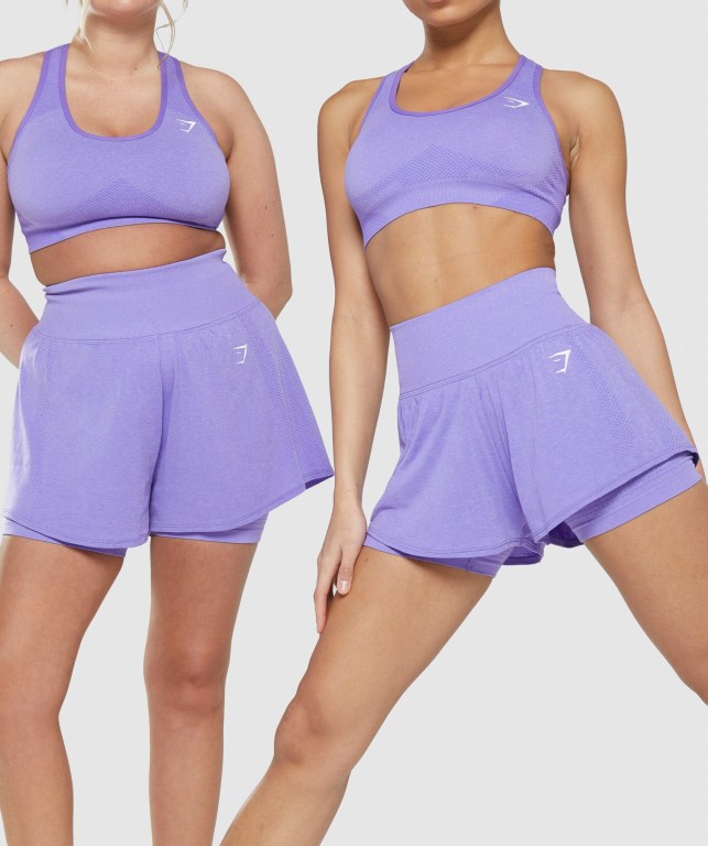 Light Purple Gymshark Vital Seamless 2.0 2-in-1 Women's Shorts | US-14QXIFK