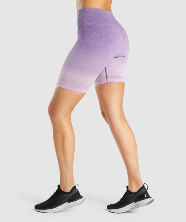 Light Purple / Purple Gymshark Adapt Ombre Seamless Women's Shorts | US-74XVGJZ