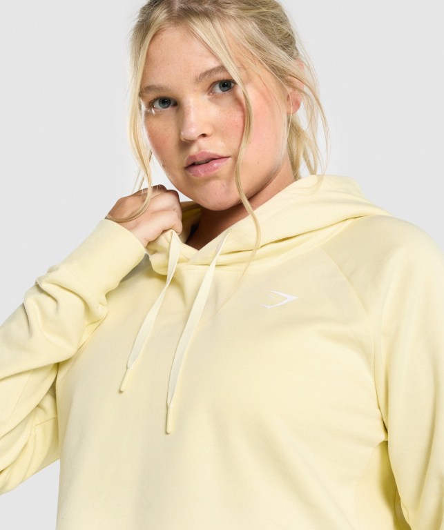 Light Yellow Gymshark Training Cropped Women's Hoodies | US-27XWZYI