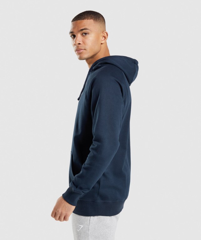 Navy Gymshark Apollo Men's Hoodies | US-05GLXWB