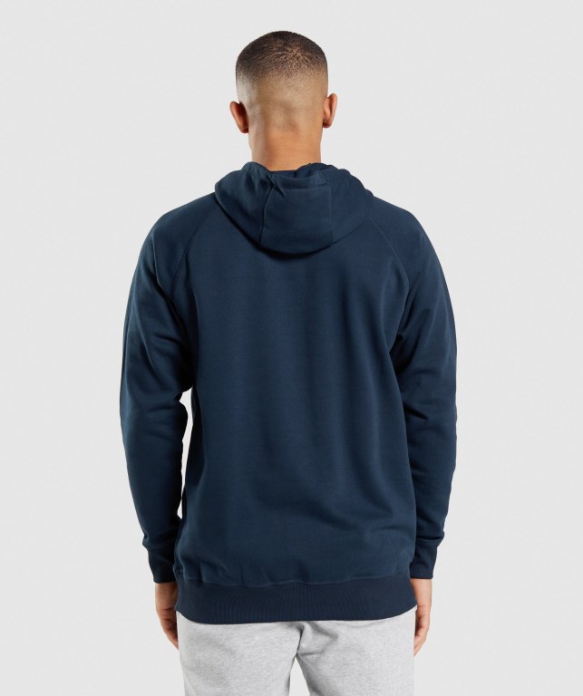 Navy Gymshark Apollo Men's Hoodies | US-52RJLEW