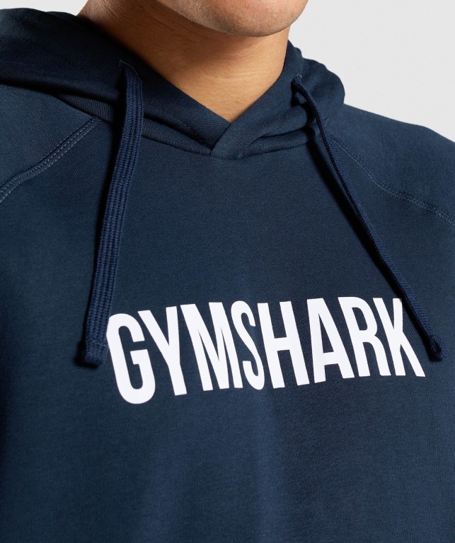 Navy Gymshark Apollo Men's Hoodies | US-52RJLEW