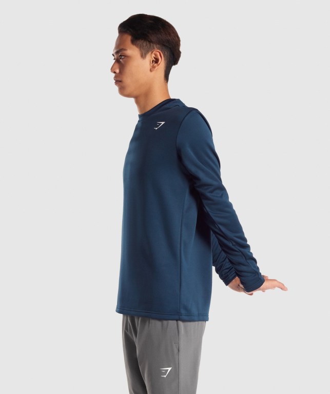 Navy Gymshark Arrival Crew Sweatshirt Men's Hoodies | US-46UWJVE