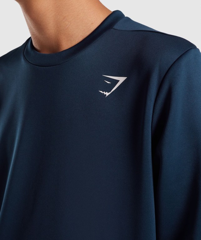 Navy Gymshark Arrival Crew Sweatshirt Men's Hoodies | US-46UWJVE