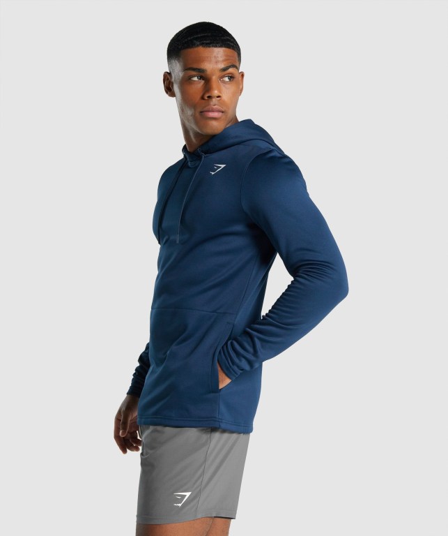 Navy Gymshark Arrival Men's Hoodies | US-80FZJPK