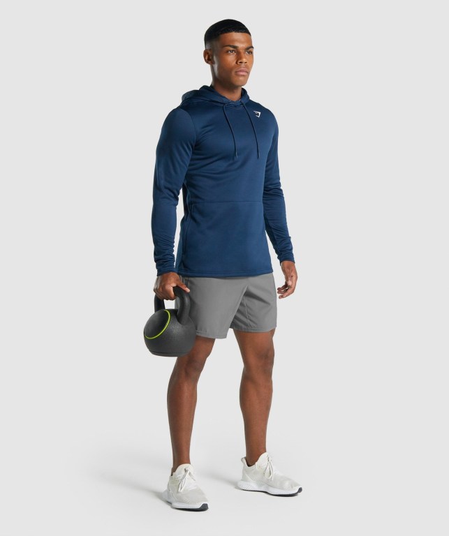 Navy Gymshark Arrival Men's Hoodies | US-80FZJPK