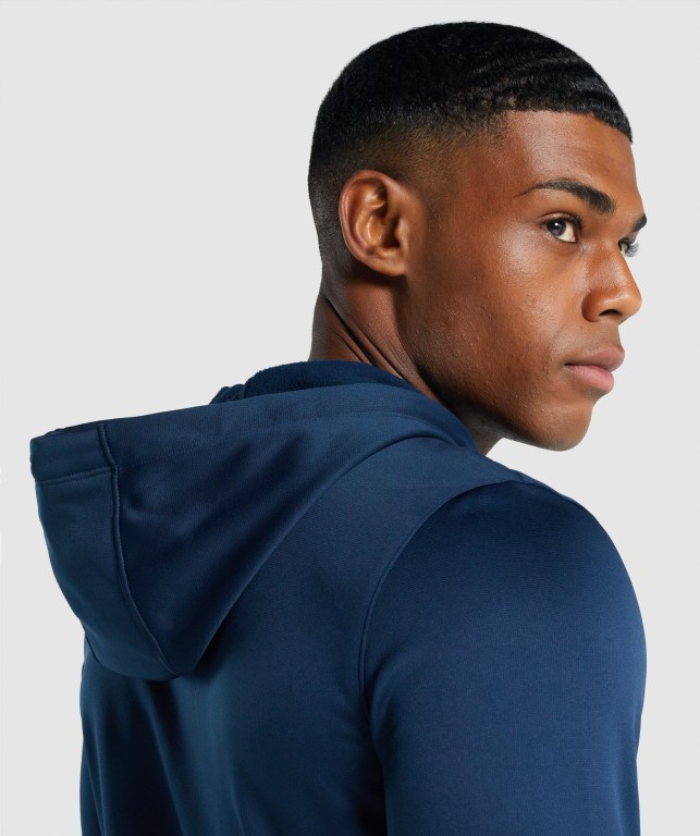 Navy Gymshark Arrival Men's Hoodies | US-80FZJPK