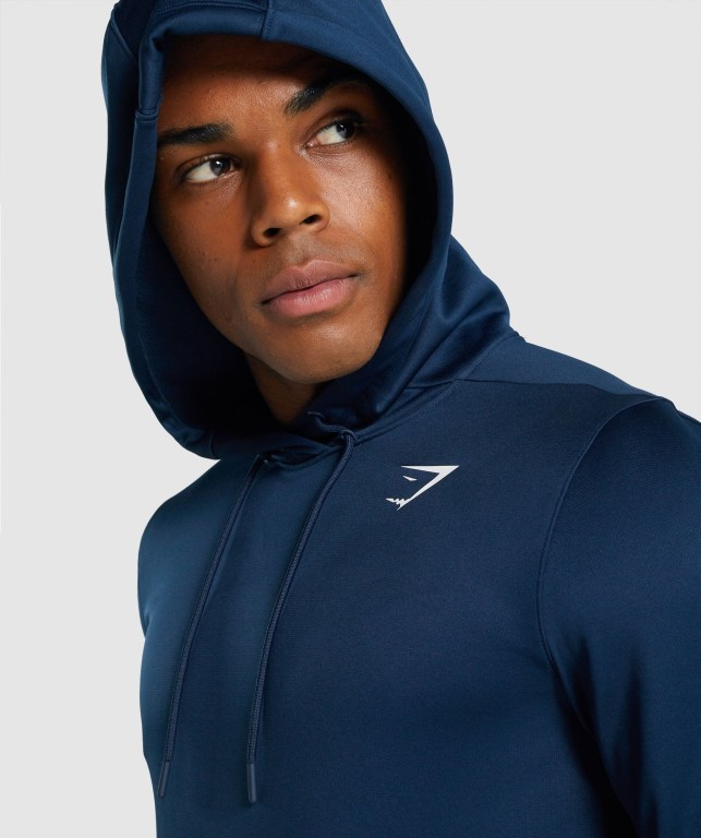 Navy Gymshark Arrival Men's Hoodies | US-80FZJPK