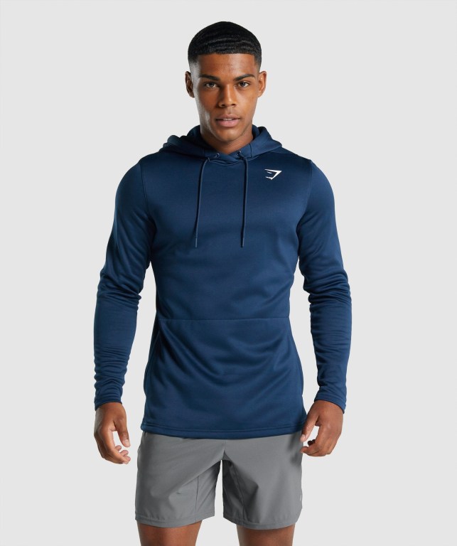 Navy Gymshark Arrival Men\'s Hoodies | US-80FZJPK