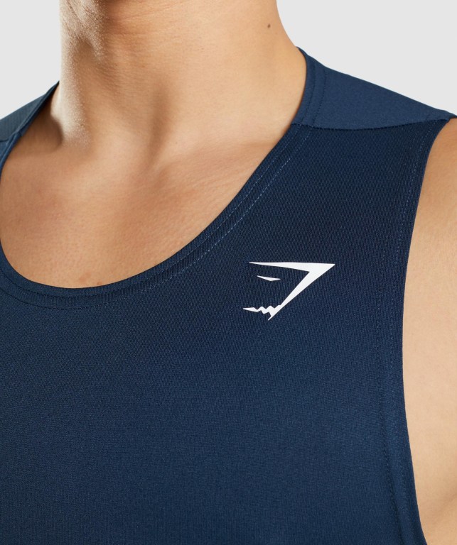 Navy Gymshark Arrival Men's Tank Tops | US-15CKRYQ