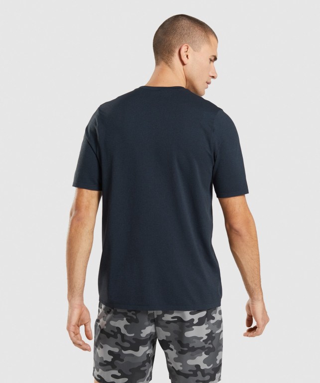 Navy Gymshark Arrival Seamless Men's T Shirts | US-71KECSQ