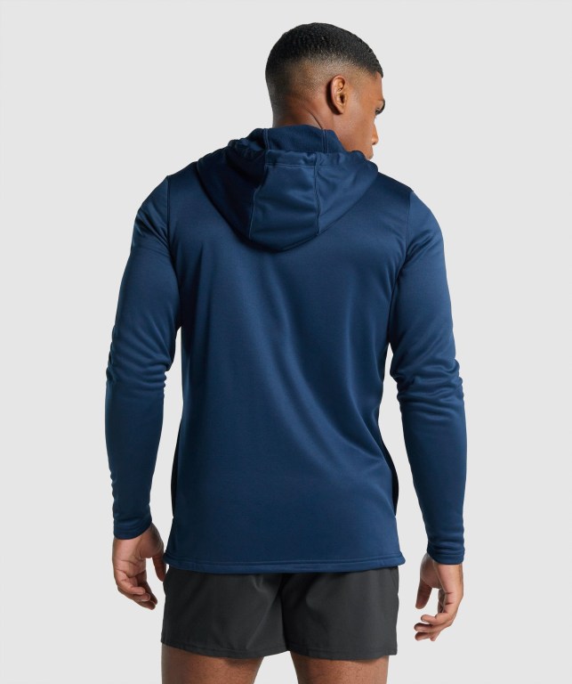 Navy Gymshark Arrival Zip Up Men's Hoodies | US-15DGEIF