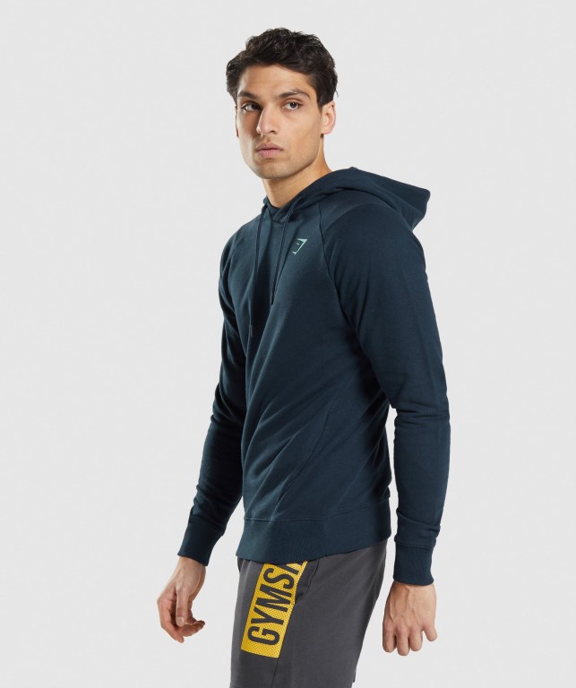 Navy Gymshark Bold Men's Hoodies | US-23ULRKH