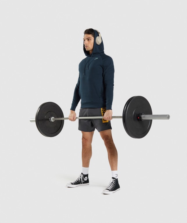 Navy Gymshark Bold Men's Hoodies | US-23ULRKH