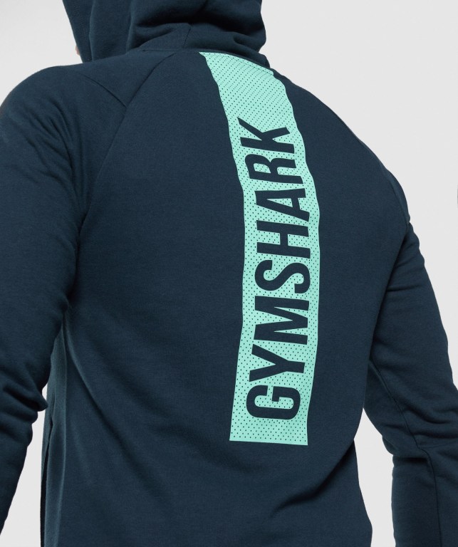 Navy Gymshark Bold Men's Hoodies | US-23ULRKH