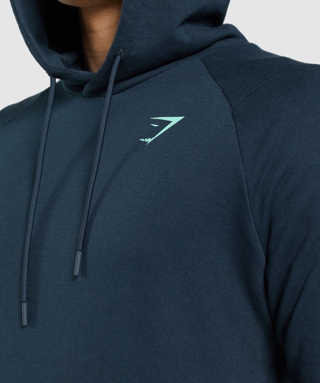 Navy Gymshark Bold Men's Hoodies | US-23ULRKH