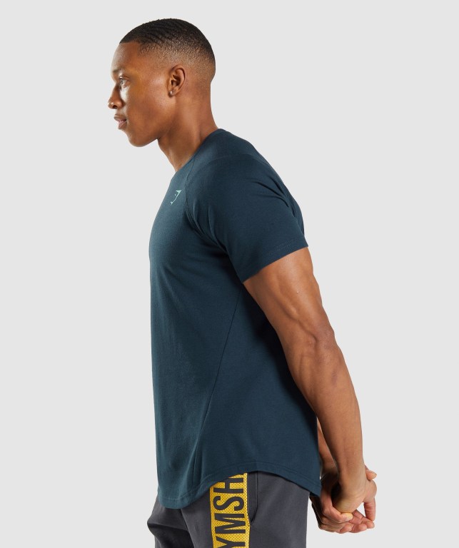 Navy Gymshark Bold Men's T Shirts | US-12DUEOR