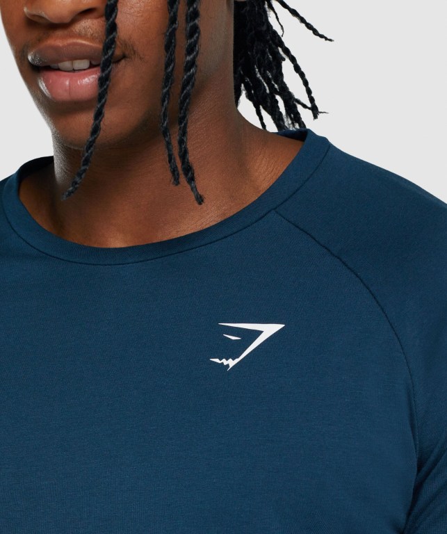 Navy Gymshark Critical 2.0 Men's T Shirts | US-68UTNWG