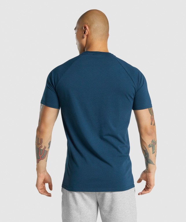 Navy Gymshark Critical 2.0 Men's T Shirts | US-95VETOL