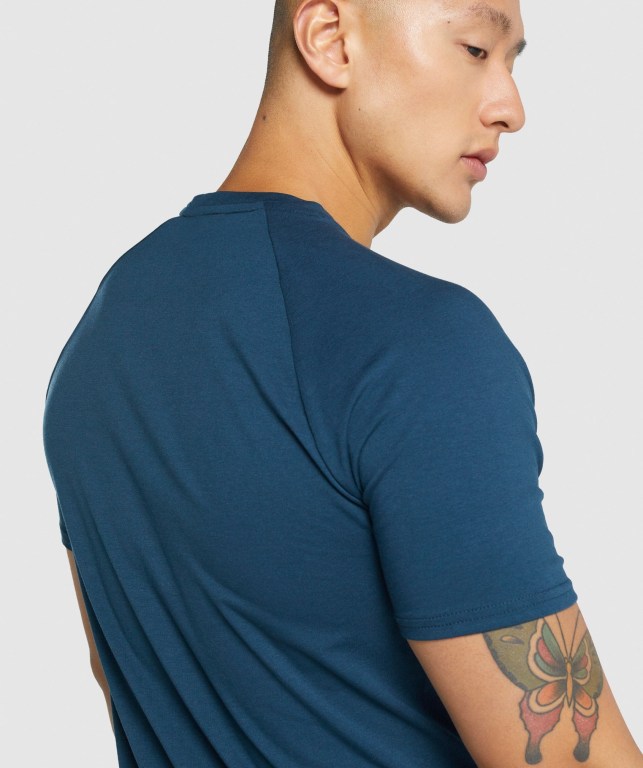 Navy Gymshark Critical 2.0 Men's T Shirts | US-95VETOL